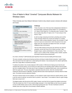 One of Nation’s Most “Unwired” Campuses Blocks Malware for Wireless Users