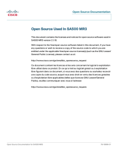 Open Source Used In SA500 MR3 Open Source Documentation