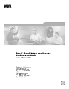 Identify-Based Networking Systems Configuration Guide