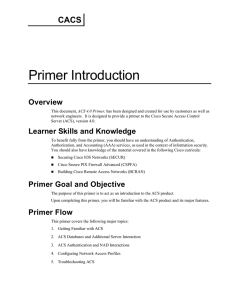 Primer Introduction CACS Overview