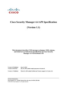 Cisco Security Manager 4.4 API Specification (Version 1.1)