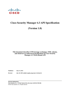 Cisco Security Manager 4.3 API Specification (Version 1.0)