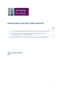 REDEPLOYMENT AND FIXED TERM CONTRACTS