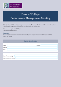 Dean of College Performance Management Meeting