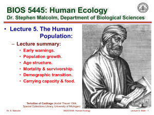BIOS 5445: Human Ecology •  