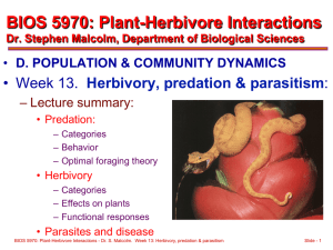 BIOS 5970: Plant-Herbivore Interactions  • Week 13.
