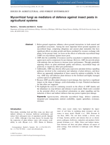 Mycorrhizal fungi as mediators of defence against insect pests in ,