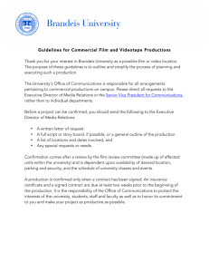 Guidelines for Commercial Film and Videotape Productions
