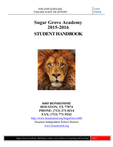 Sugar Grove Academy 2015-2016 STUDENT HANDBOOK