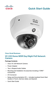 Quick Start Guide VC 220 Dome WDR Day/Night PoE Network Camera