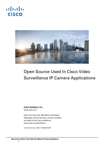 Open Source Used In Cisco Video Surveillance IP Camera Applications