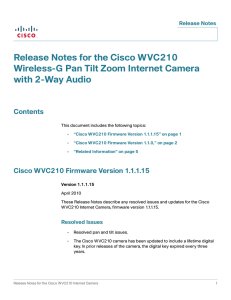 Release Notes for the Cisco WVC210 with 2-Way Audio Contents