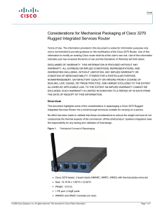 Considerations for Mechanical Packaging of Cisco 3270 Rugged Integrated Services Router
