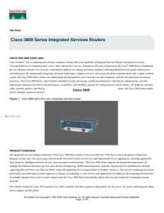 Cisco 3800 Series Integrated Services Routers