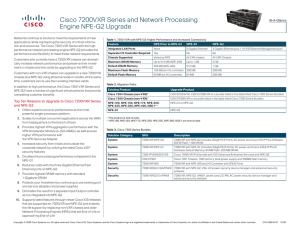 Cisco 7200VXR Series and Network Processing Engine NPE-G2 Upgrade