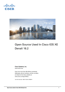 Open Source Used In Cisco IOS XE Denali 16.2  Cisco Systems, Inc.