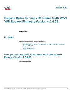 Release Notes for Cisco RV Series Multi-WAN Contents