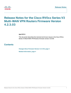 Release Notes for the Cisco RV0xx Series V3 4.2.3.03 Release Notes