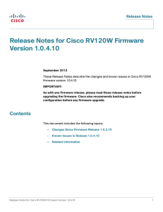 Release Notes for Cisco RV120W Firmware Version 1.0.4.10 Release Notes