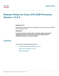 Release Notes for Cisco RV120W Firmware Version 1.0.5.6 Release Notes