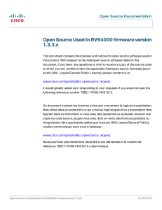 Open Source Used In RVS4000 firmware version 1.3.3.x Open Source Documentation