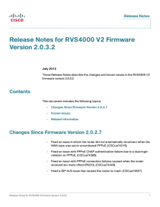 Release Notes for RVS4000 V2 Firmware Version 2.0.3.2 Contents Release Notes