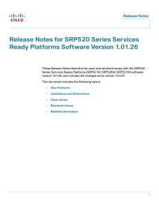 Release Notes for SRP520 Series Services Ready Platforms Software Version 1.01.26