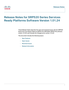 Release Notes for SRP520 Series Services Ready Platforms Software Version 1.01.24
