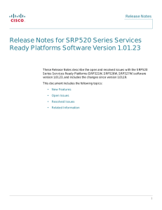 Release Notes for SRP520 Series Services Ready Platforms Software Version 1.01.23