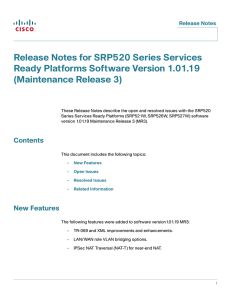 Release Notes for SRP520 Series Services Ready Platforms Software Version 1.01.19