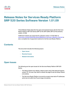 Release Notes for Services Ready Platform Release Notes