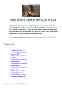 Open Source Used In SRP52XW-U 1.2.5