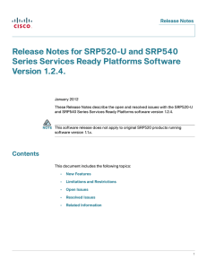 Release Notes for SRP520-U and SRP540 Series Services Ready Platforms Software