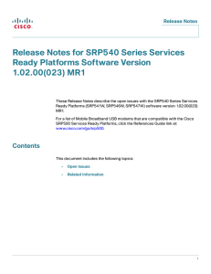 Release Notes for SRP540 Series Services Ready Platforms Software Version 1.02.00(023) MR1