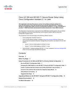 Cisco UC 500 and SR 520-T1 Secure Router Setup Using