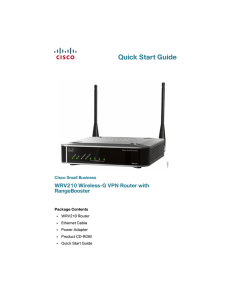 Quick Start Guide WRV210 Wireless-G VPN Router with RangeBooster