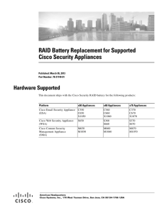 RAID Battery Replacement for Supported Cisco Security Appliances  Hardware Supported