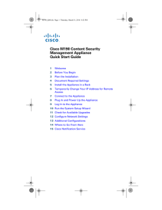 Cisco M190 Content Security Management Appliance Quick Start Guide