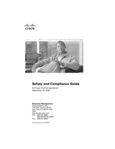 Safety and Compliance Guide  For Cisco IronPort Appliances September 25, 2009