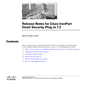 Release Notes for Cisco IronPort Email Security Plug-in 7.2 Contents