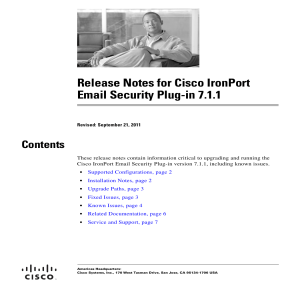 Release Notes for Cisco IronPort Email Security Plug-in 7.1.1 Contents