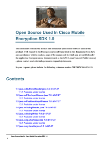 Open Source Used In Cisco Mobile Encryption SDK 1.0