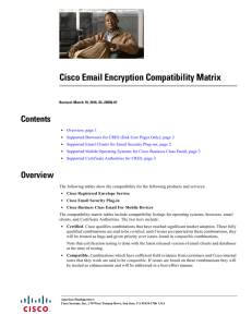 Cisco Email Encryption Compatibility Matrix Contents