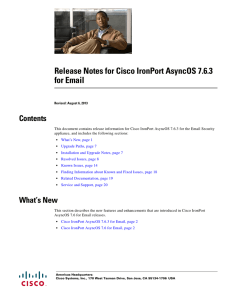 Release Notes for Cisco IronPort AsyncOS 7.6.3 for Email Contents