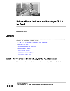 Release Notes for Cisco IronPort AsyncOS 7.6.1 for Email Contents