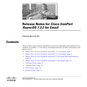 Cisco IronPort AsyncOS 7.3.2 for Email Contents