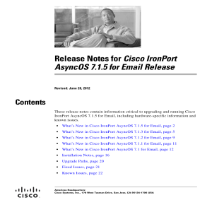 Cisco IronPort AsyncOS 7.1.5 for Email Release Contents