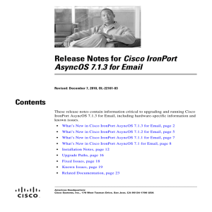 Cisco IronPort AsyncOS 7.1.3 for Email Contents