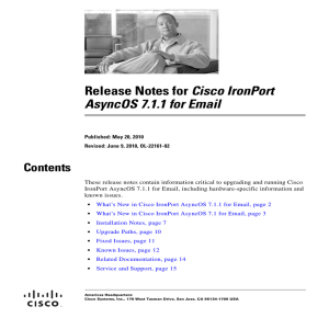 Cisco IronPort AsyncOS 7.1.1 for Email Contents