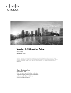 Version 5.2 Migration Guide  Version 5.2 August 18, 2015